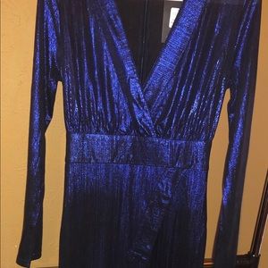 Metallic Wrap Dress